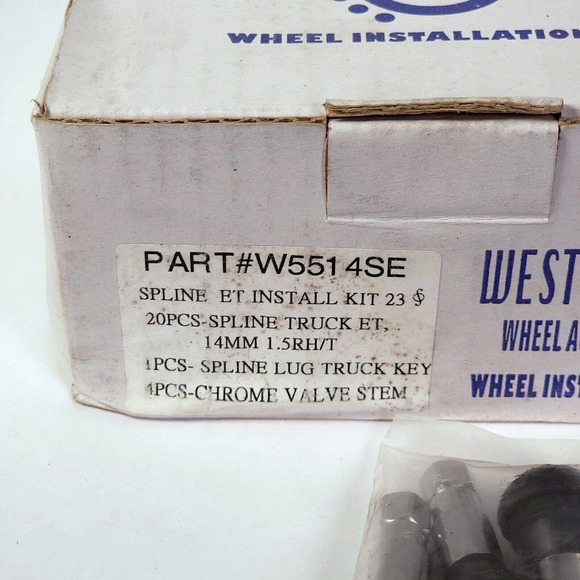 West Coast Wheel Accessories W5514SE 20 Piece Spline‎ 14x1.5 Lug Nuts + Lock NOS - Picture 4 of 5